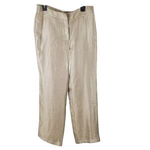 Chico's Travelers Gold Metallic Shimmer Pants 0.5 M Modern Uniform NWT
